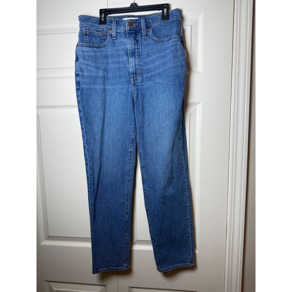 Madewell The Momjean High Rise Tapered Leg Jeans Medium Wash Size 27‎